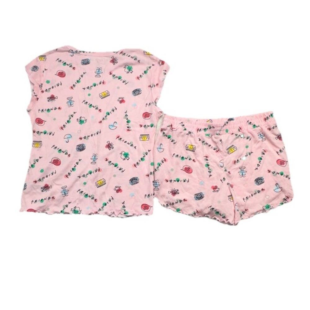 Friends TV Show Womens Pajama Set Size Small Pink Tee Shorts Socks Sleep Set - Picture 9 of 9